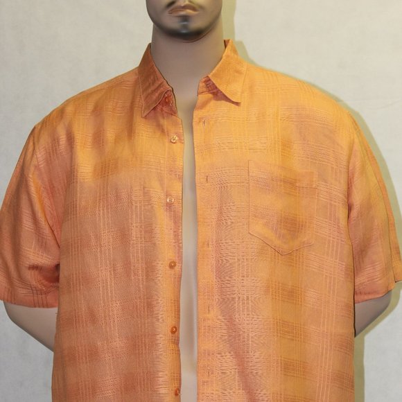 Havanera Co. Men's Orange Casual Button Down Shirt - Picture 1 of 7